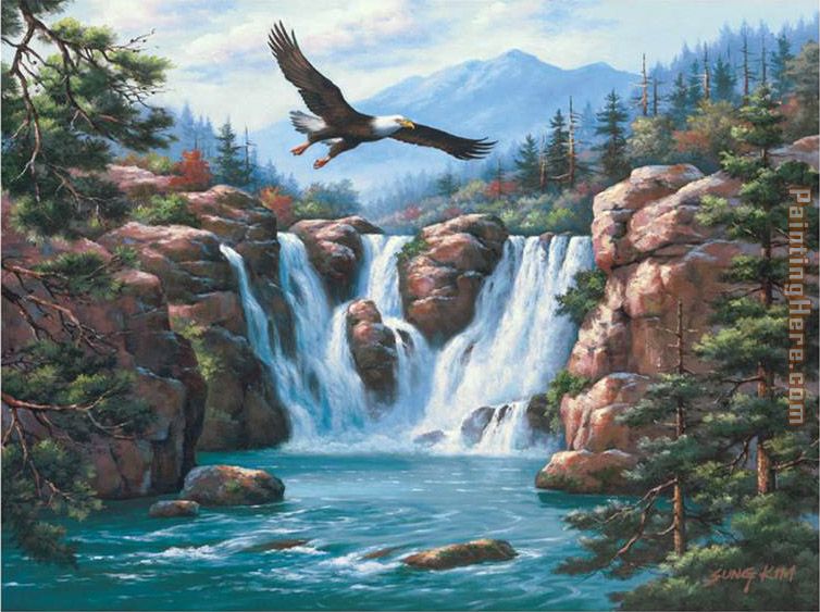 Soaring Eagle painting - Sung Kim Soaring Eagle art painting